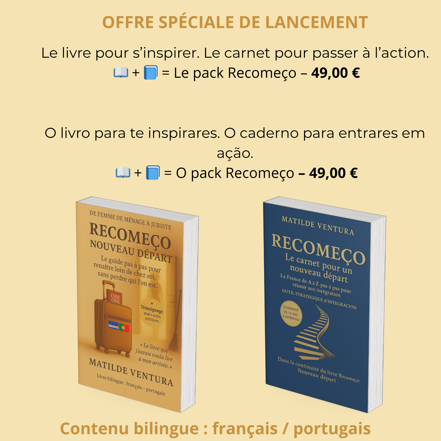 Pack Recomeço – Livre + Carnet (bilingue FR/PT)